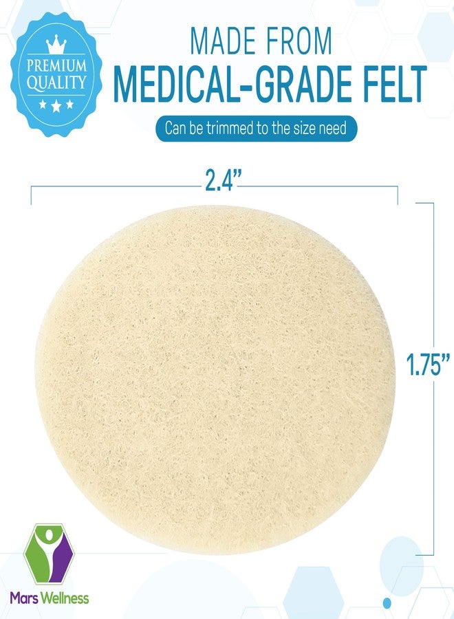 MARS WELLNESS Oval Shaped Felt Callus Protective Pads - Adhesive Foot Pads That Surround Calluses from Rubbing On Shoes - 1/8" - 25 Pack - Image 3